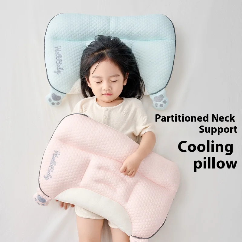 Children's Partition Pillow Baby Pillow Breathable Neck Protector1-6Kindergarten and Primary School Students' Special Four Seaso