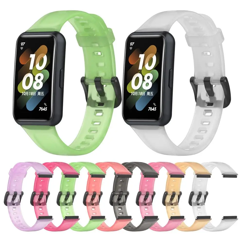 Clear Bracelet Wristband Replacement Strap Silicone Transparent For Huawei Band 7