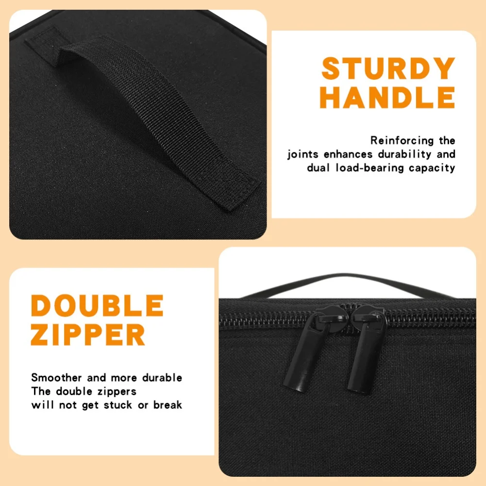 For Road Trips Black Insulated Snack Bag Dessert Tote Removable Dividers Holds 8 Standard Containers For Cupcake Containers