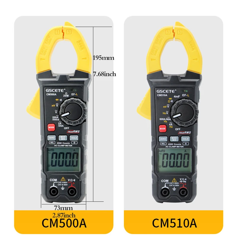 Professional Digital Clamp Multimeter DC/AC Electrician Automotive Tester 400A/500A/600A Current Digital Clamp Meter