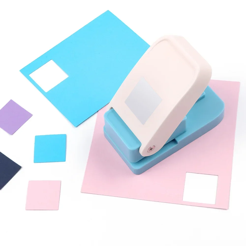 1 Inch Square Stamp Punch 9.2x5x3.5cm Lever Action Craft Punch for Paper Crafting Scrapbooking Various Materials Punching Tool