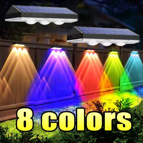 2/4 Pack Colorful Solar Wall Lights 3LED Solar Fence Lights Outdoor Waterproof Solar Deck Lights Wall Lights for Fence Post Yard