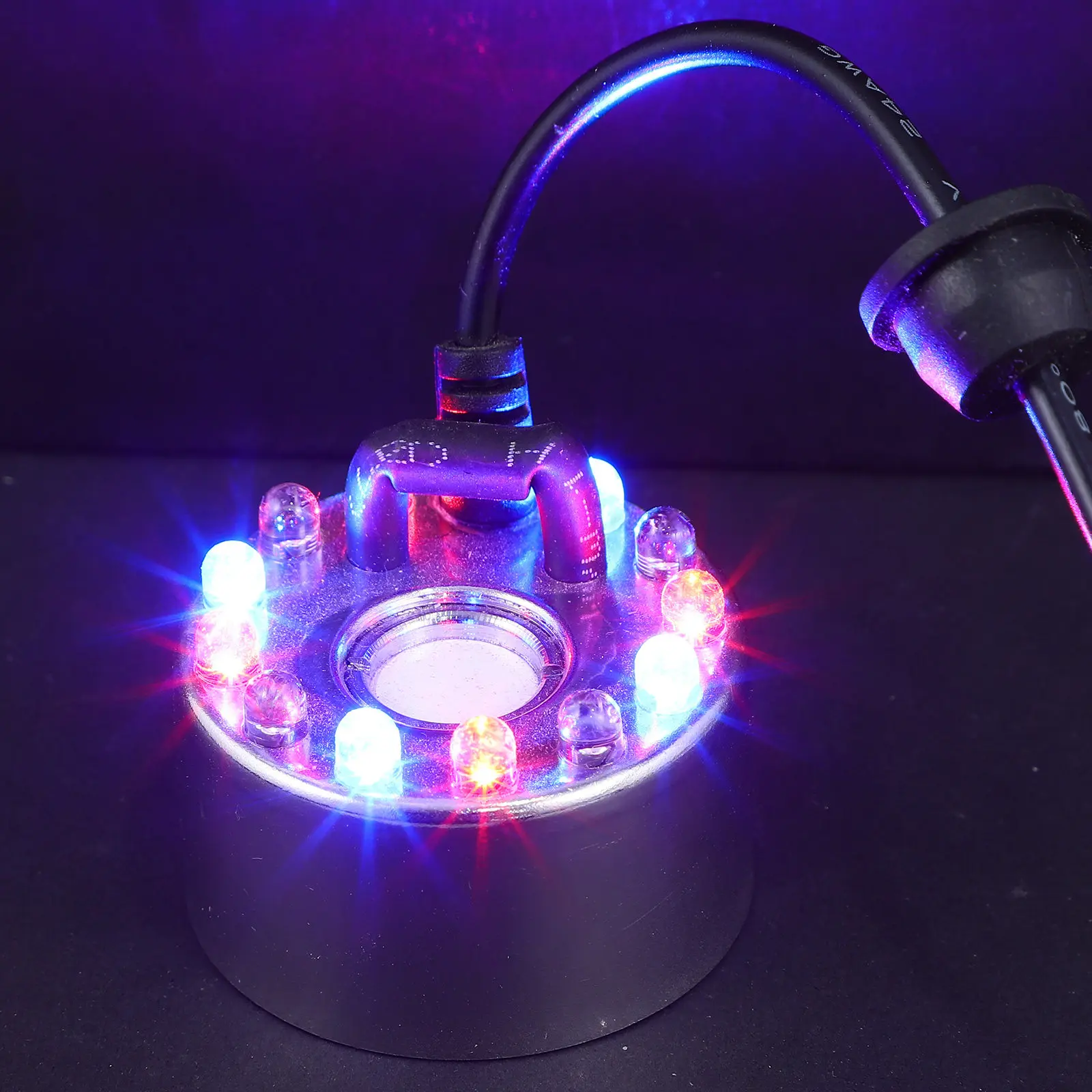 12 Colorful LED 16Mm Ultrasonic Mist Maker Fogger Pond Fountain Water Feature Indoor Outdoor Fog Humidifier Us Power Adapter view 5