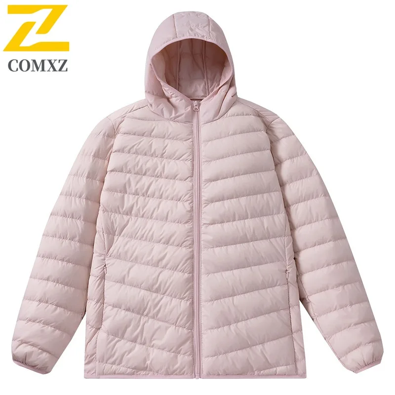 COMXZ Men Winter Jacket Solid Color Hooded Street Travel Lightweight Premium Hiking Padded Jacket Comfortable Snow Bread Jacket
