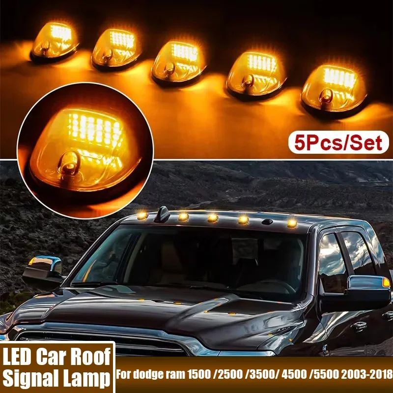 5Pcs/Set LED Lights 24LEDs Car Roof Running Signal Lamp Fit For Dodge Ram 1500 2500 3500 4500 5500 2003-2018 Car Accessories