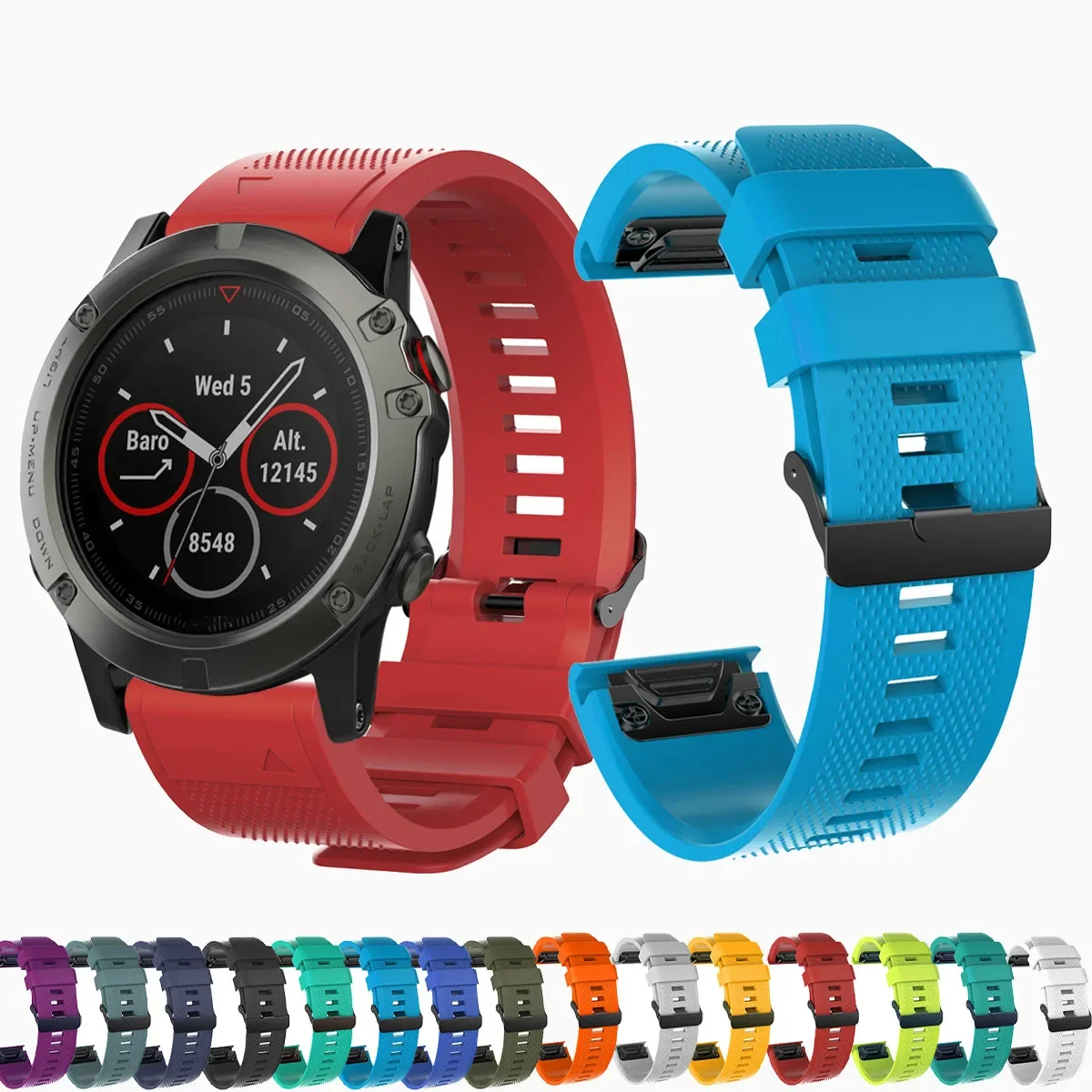 

For Coros Vertix/Vertix 2 QuickFit Silicone Watch Strap Watchband 26mm 22mm For Garmin Fenix 8/E 47mm 51mm/7X 7 6 Pro Bracelet
