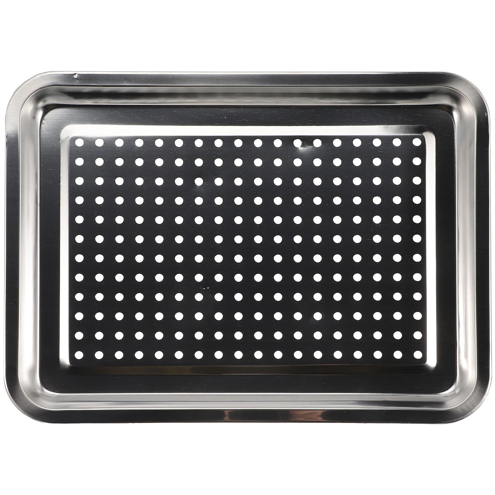 

Stainless Steel Bbq Grill Pan Round Grill Tray Smooth Edge Wear Resistant Barbecue Plate Convenient Outdoor Grilling Pan
