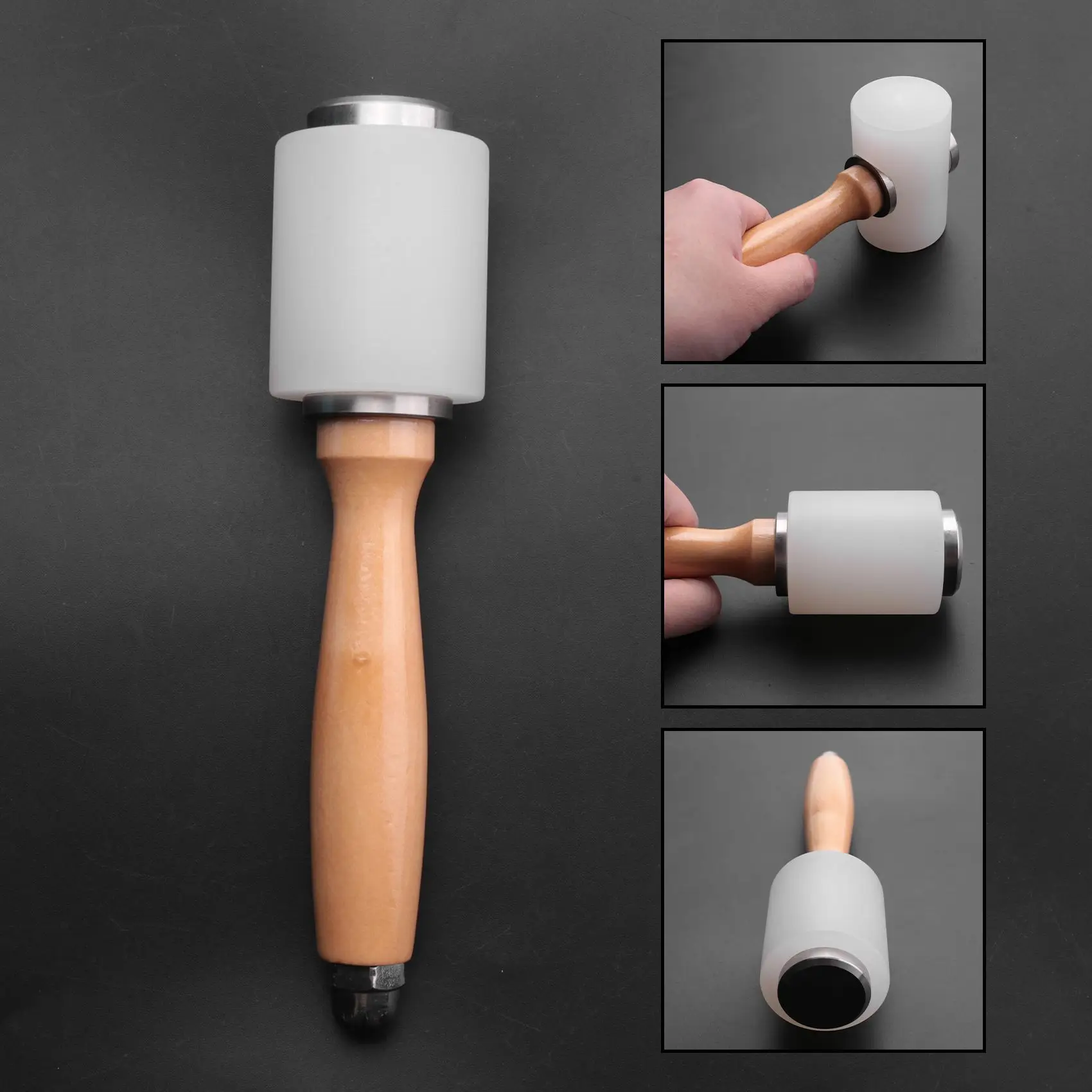 

2 Pcs Leather Carving Hammer,Leather Mallet,Wooden Handle Nylon Hammer,Leather Tools For Handmade DIY Leather Work-AB52