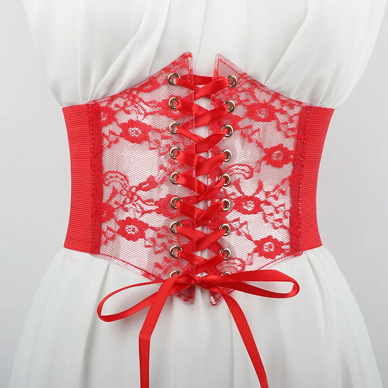 패셔너블한 여성용 레이스업 코르셋 벨트, 캐주얼 착용 및 특별한 경우에 적합한 레트로 스타일