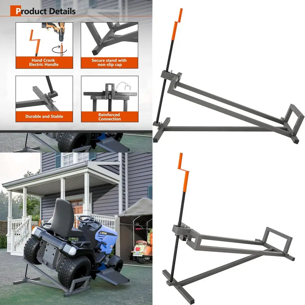 

Heavy-Duty Ride-on Lawn Mower with Quick 3-Minute Setup, Manual and Power Tool Handles (Grey)