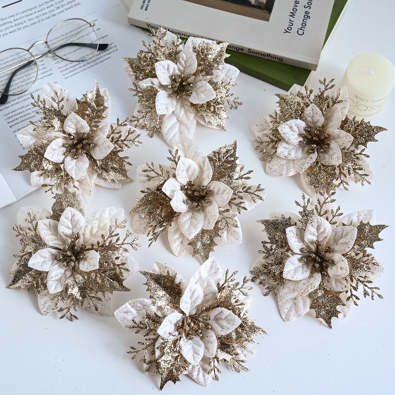 Christmas Tree Artificial - 20/40PCS Artificial Flowers Velvet Wholesale Wedding