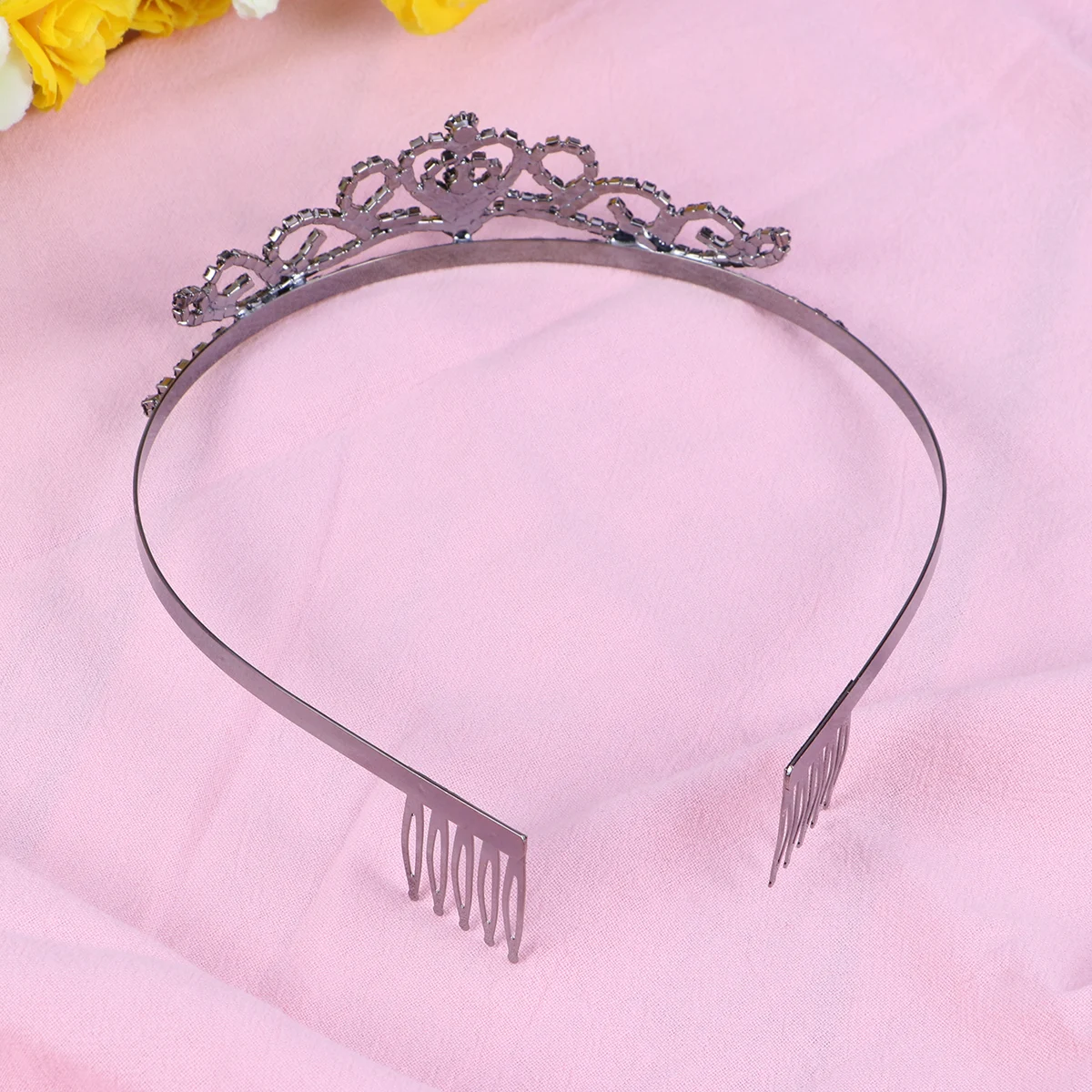 

Shiny Rhinestone Hairband Black 47x125mm Crown Size Fit Women Kids Wedding Engagements Parties Hair Accessories
