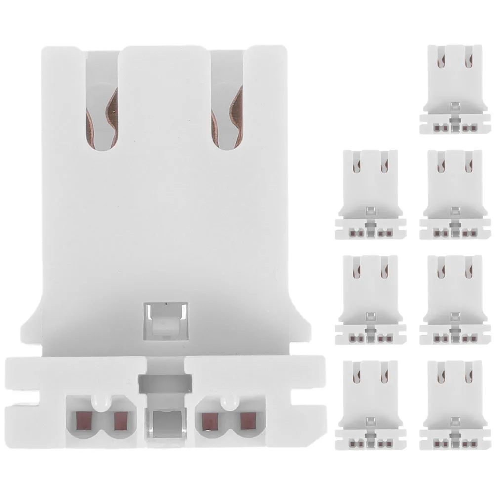 8pcs Led Test Lampholder Tombstone Light Socket For Fluorescent Tube Bracket Replacement Durable Lamp Base Tools Parts