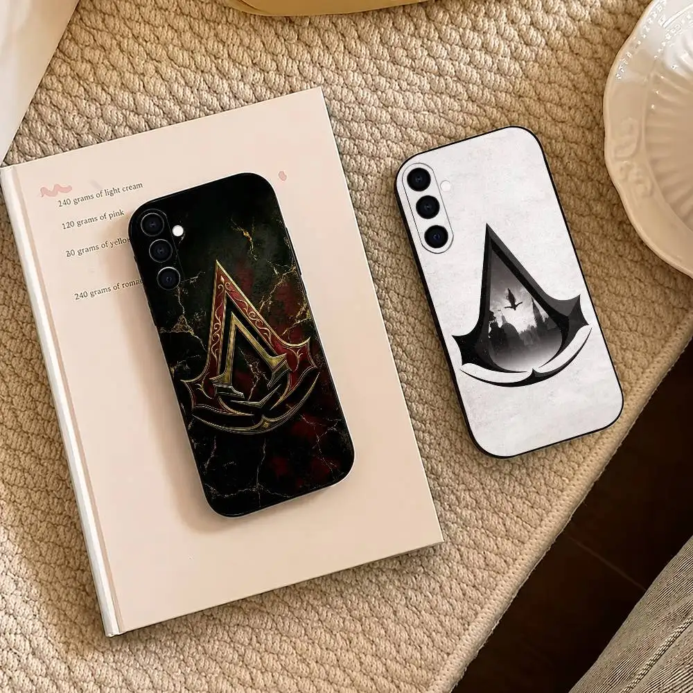 A-Assassin Creed Logo Graphic Black Soft Silicone Phone Case for Samsung A73 20,21,22,31,32,52,53,72
