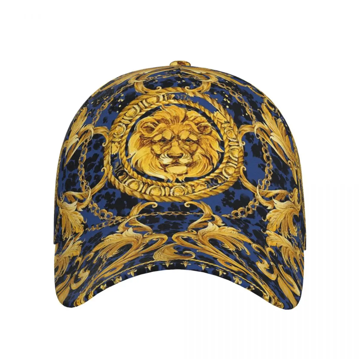 

Бейсбольные кепки унисекс, золотой лев, барокко и дамасский орнамент, уличная уличная одежда, летние спортивные бейсболки, кепка Casquette