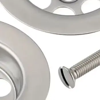 2 Set Bath Plug Hole Spare With Screw Stainless Steel Drain Accessories Plug Hole Covers Diameter 70mm Sink Filter NEW