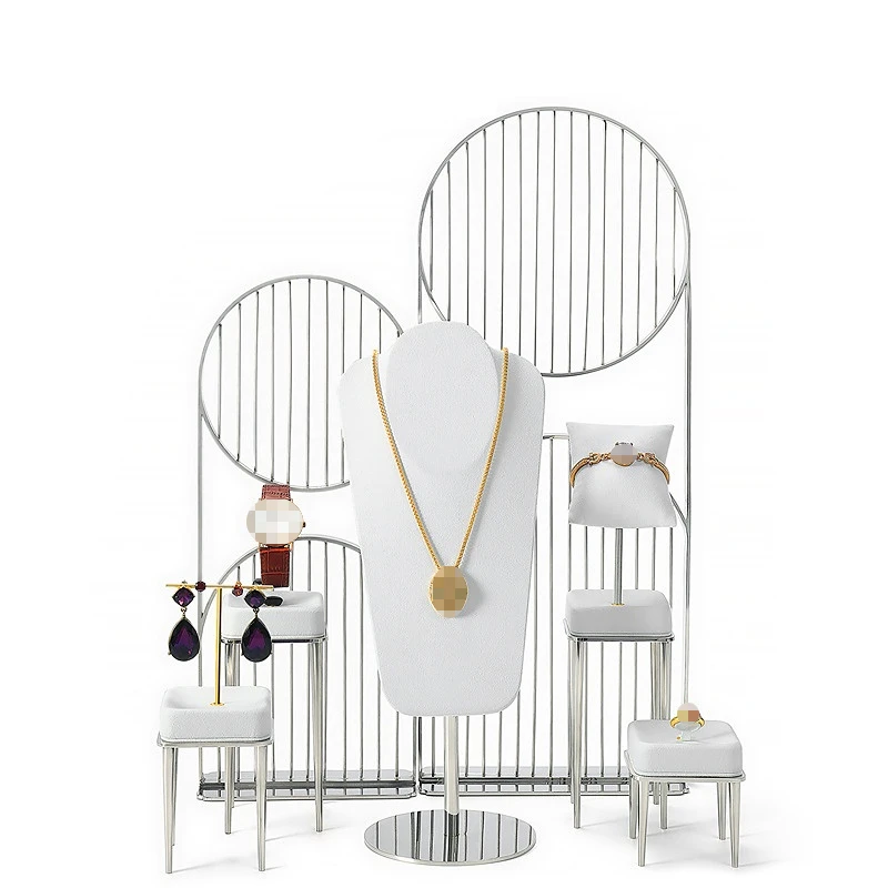 White new jewelry display rack Jewelry display props Watch necklace ring earrings Jewelry display rack