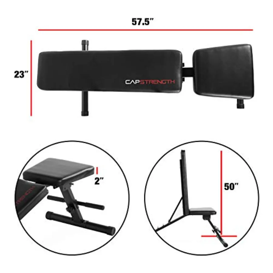 Multi-Purpose Adjustable Utility Strength Training Weight Bench Steel Frame with Non-Slip Surface Black and Gray Durable Design