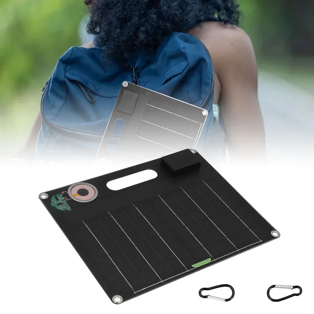 

Магнитная беспроводная солнечная панель 20 Вт, монокристаллическая кремниевая ручка, солнечная панель с двойным USB-выходом для альпинизма, кемпинга