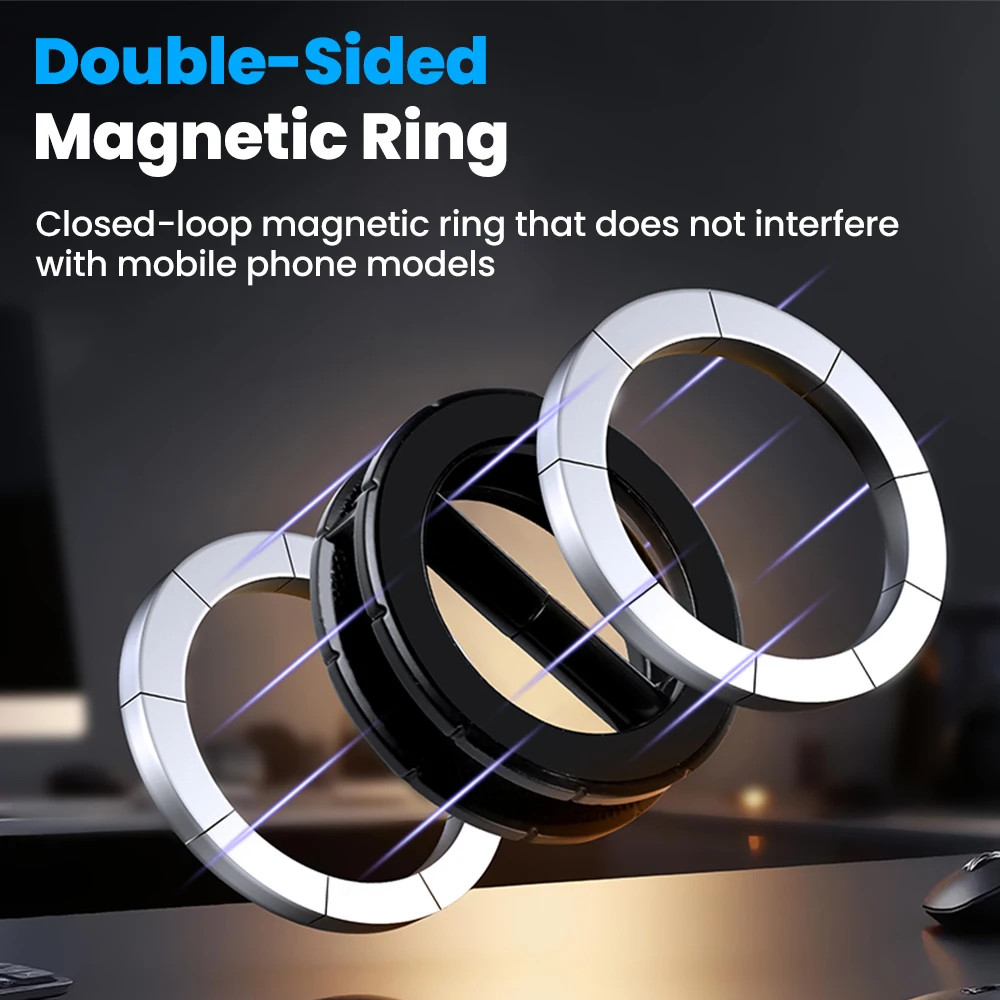 Double Sided Magnetic Car Foldable Cell Phone Holder 360°  Swivel Adjustable Phone Mount For Instrument Panel Navigation Bracket