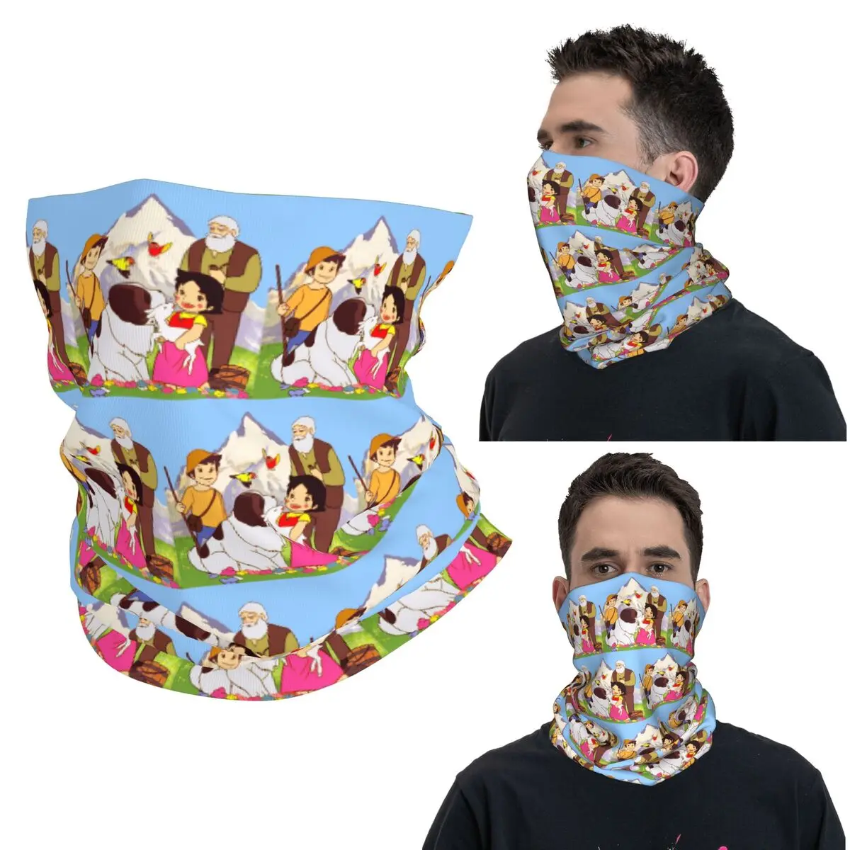 

Heidi Peter And Grandpa Family Alps Mountain Anime 6 Bandana Neck Gaiter Printed Wrap Mask Scarf Face Mask Cycling For Men Women