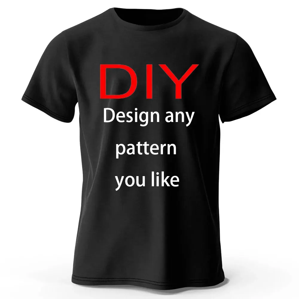 Customized Print T Shirt for Men DIY Your like Photo or Logo Top T-shirt Summer O Neck Cotton Short sleeve Men and Women Tops