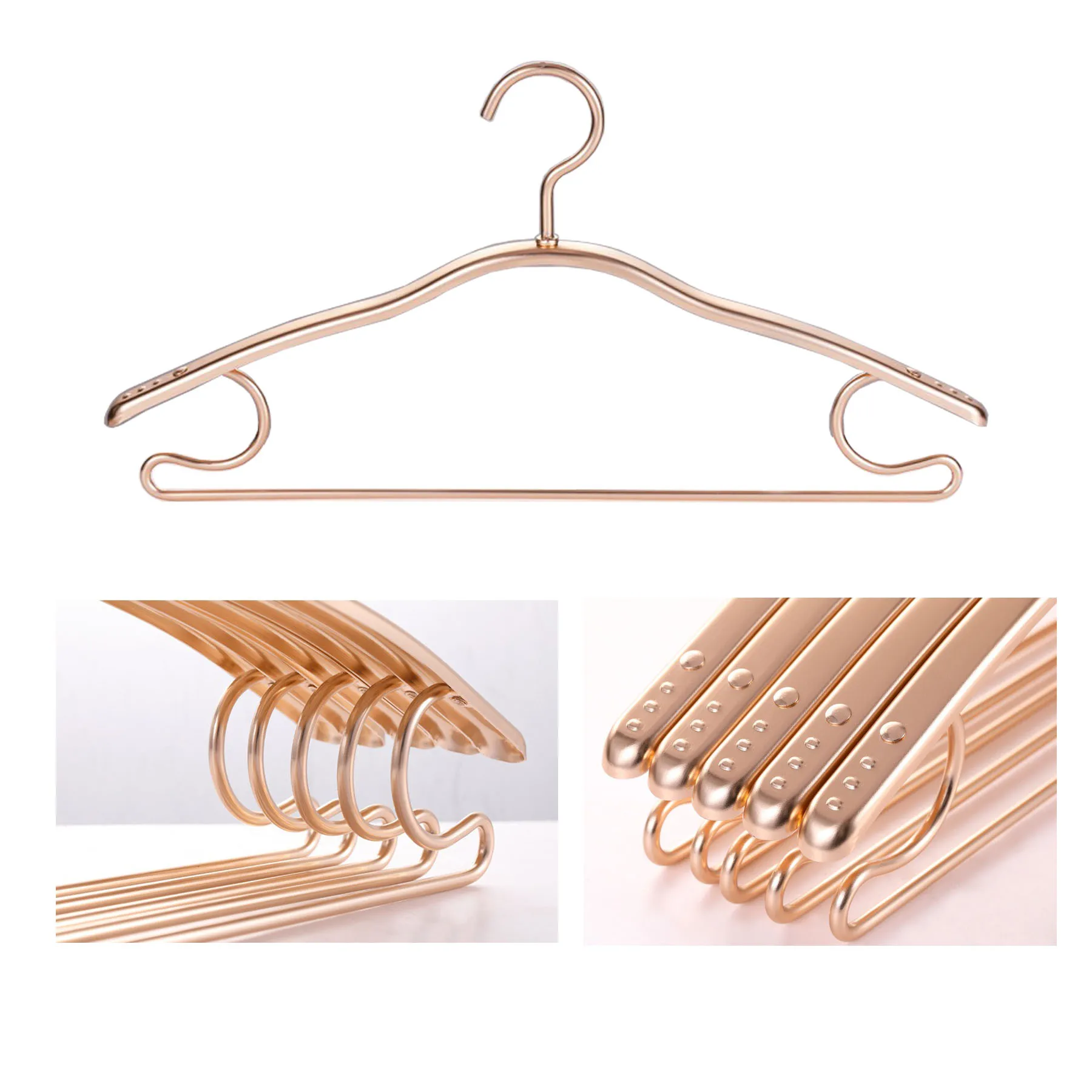 Pack 10 Hangers for Wardrobe Garments Outfits Suits display Aluminum Alloy Wide Shoulder No deformation Anti Slip Non Corrosive