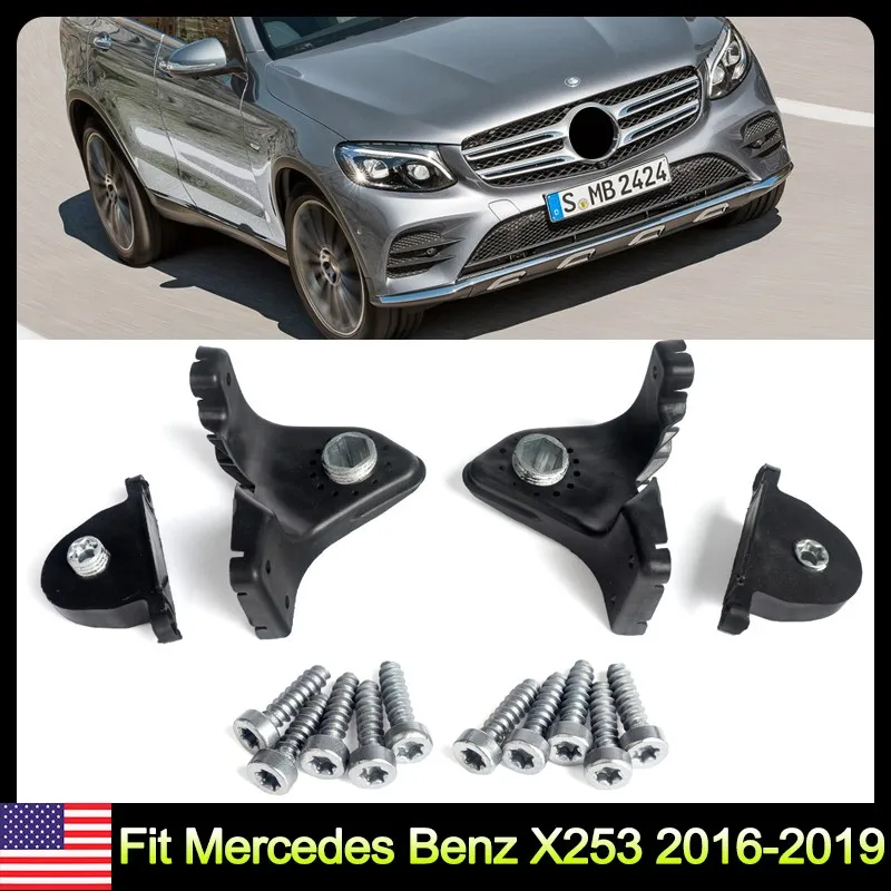 For Mercedes GLC X253 GLC300 GLC350e Headlight Bracket Repair Kit Black 2016 2017 2018 2019 4Matic Sport Utility Accessories