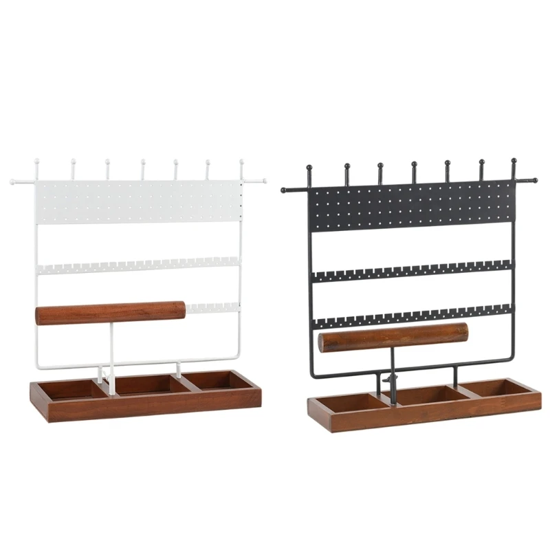 

Stylish Black/White Jewelry Stand Unique Accessories Display Rack Handy Storage for Home and Exhibits