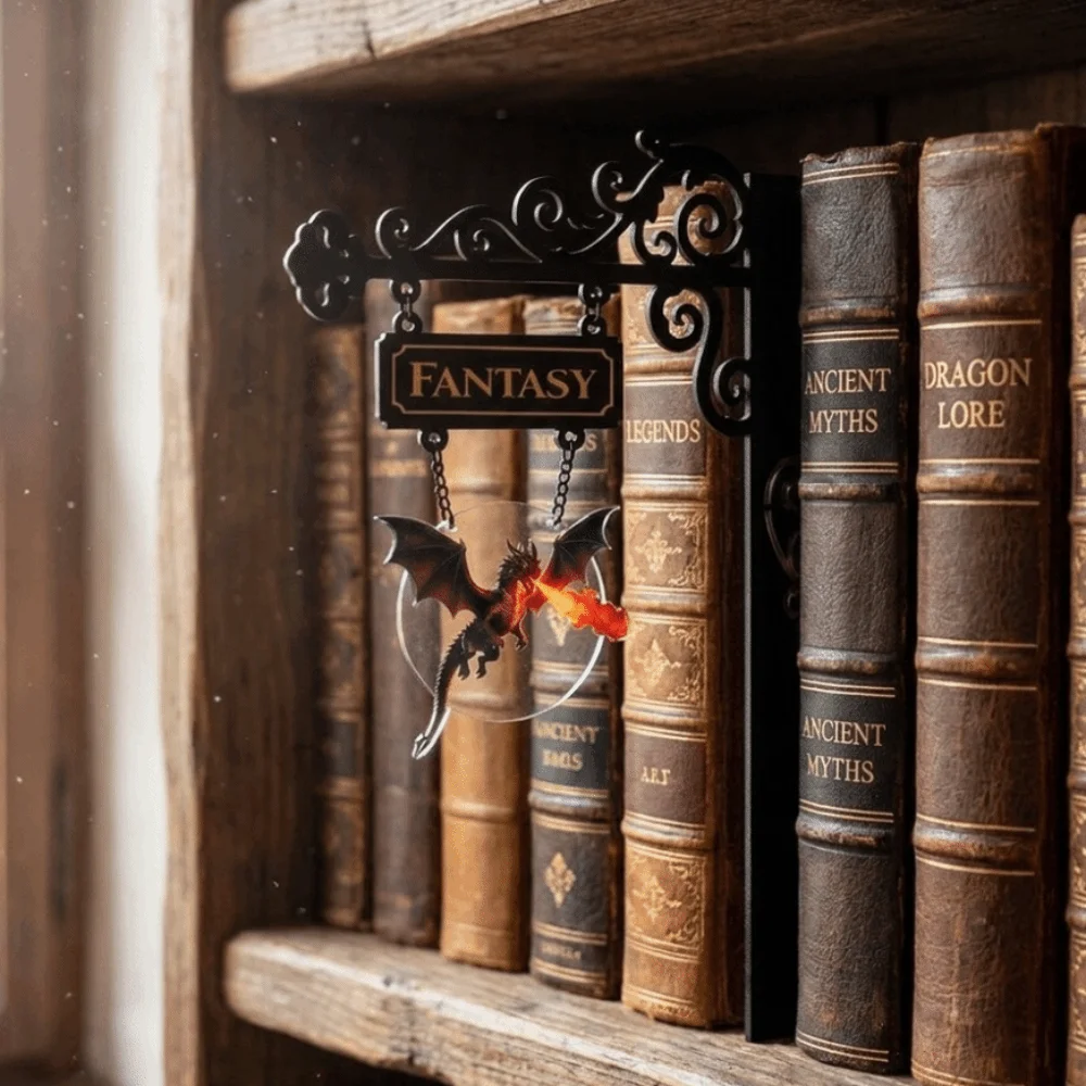 Gothic Style Dinosaur Metal Book Divider Double-sided Pattern Flying Dragon Cultural Bookmark Separator Sign Retro