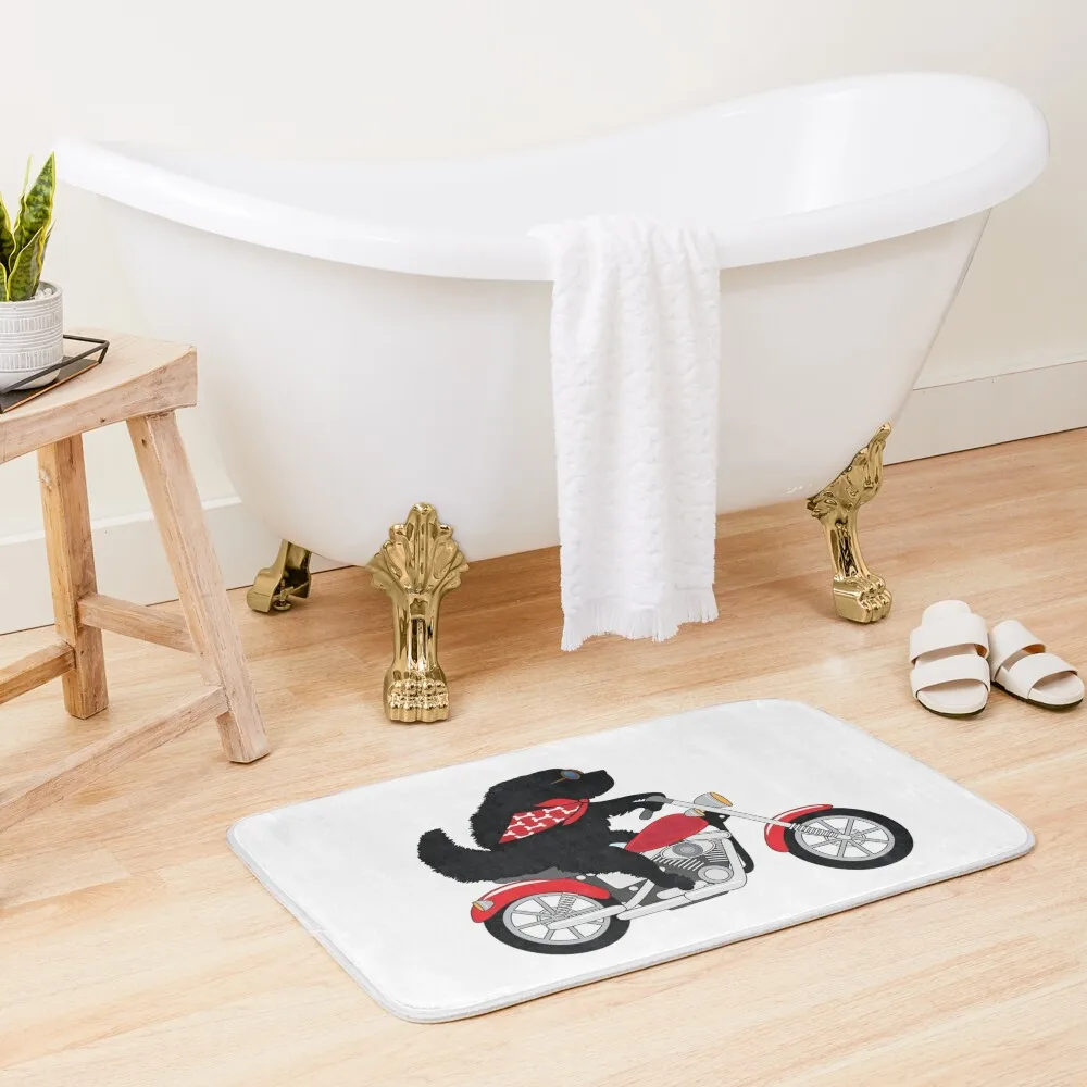 

Just a Newfie Riding a Motorcycle Bath Mat DoorEntrance Door Toilet Floor Mat