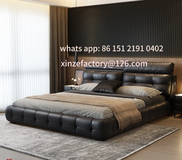 سرير جلدي قابل للتخصيص، غرفة نوم رئيسية، حقيبة ناعمة جديدة لحفلات الزفاف، سرير تخزين مزدوج عالي الجودة
