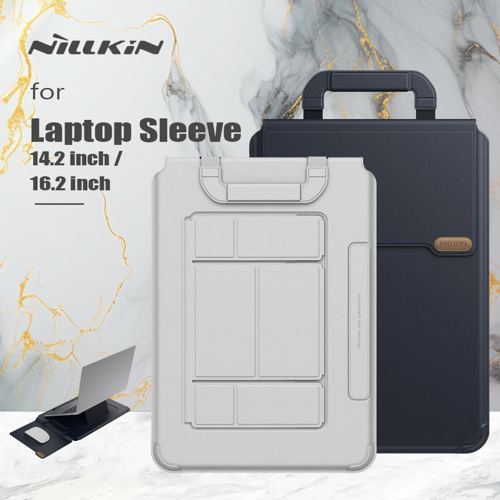 Nillkin Vegan Leather Versatile Pro Laptop Sleeve For Macbook Pro13 14 15 16 inch Adjustable Stand Mouse Pad Business Laptop Bag