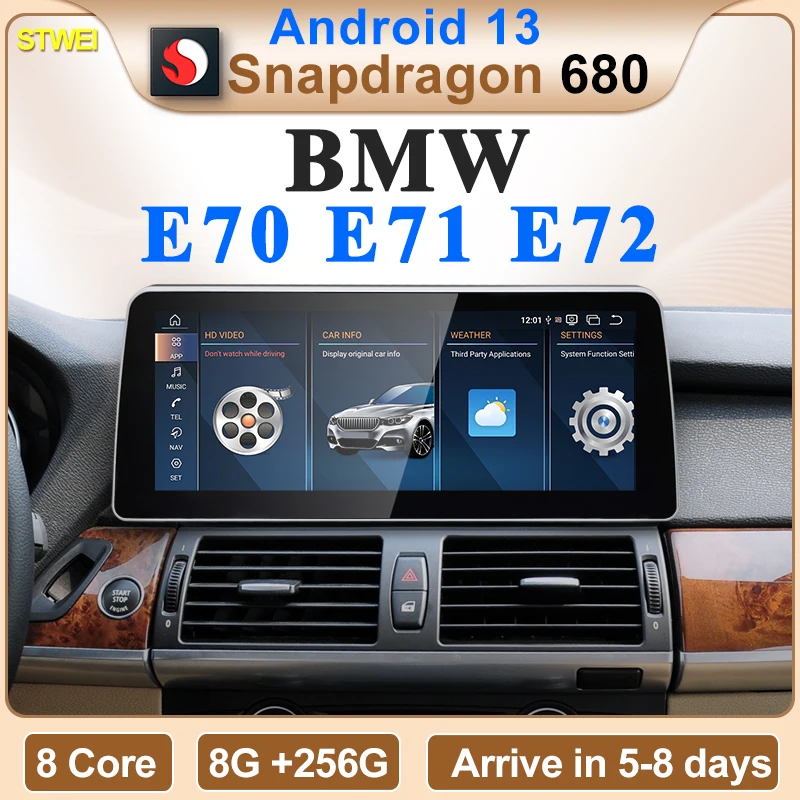 

2024 New ID6 ID7 ID8 Android 13 Qualcomm680 Snapdragon6225 8GB 256GB 12.3inch For BMW X5 E70 X6 E71 Car CarPlay AUTO GPS NAVI