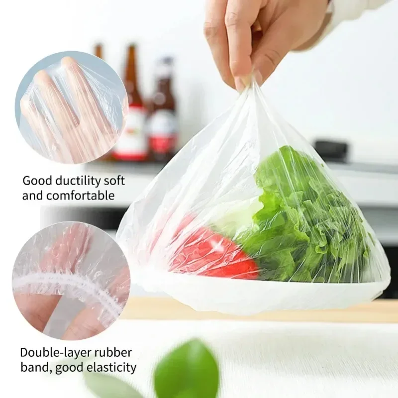 100pcs Plastic Wrap Disposable Thickened Transparent Plastic Wrap Retractable Plastic Wrap for Leftover Fruits and Vegetables