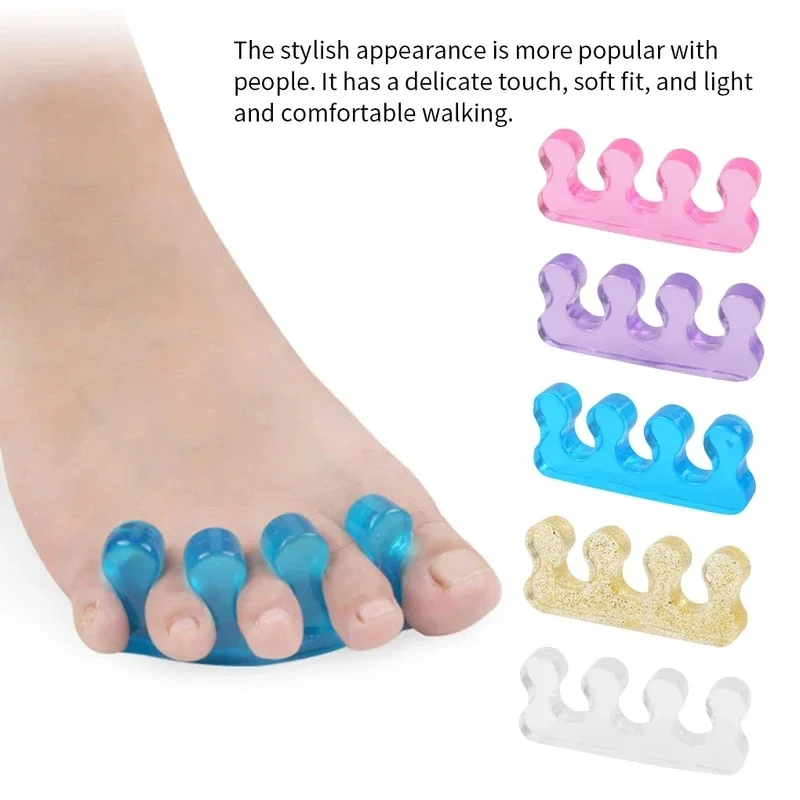 1-3pairs Hot Sale Soft Silicone Manicure Pedicure Nails Finger Separator Flexible Finger Toe Spacer Separation StraightenersTool