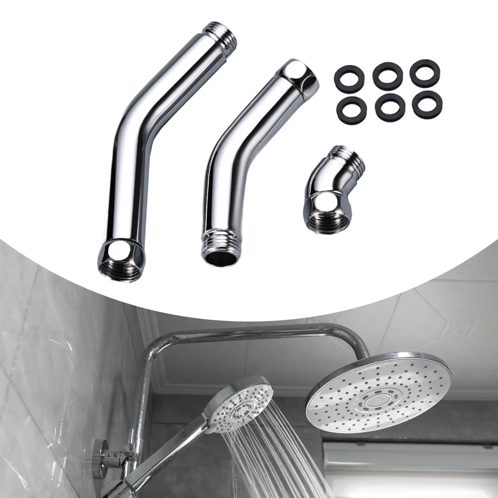 

3Pcs Shower Head Elbow Adapter G1/2 Generic Accessories Sturdy 135 Degree