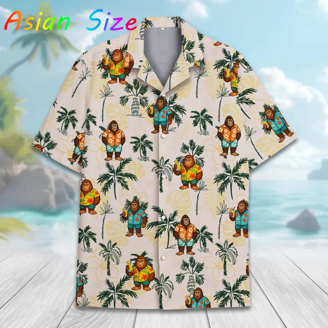 

Мужская летняя рубашка в гавайском стиле с принтом тропических пальм, повседневная свободная рубашка с коротким рукавом для пляжа, свободные блузки