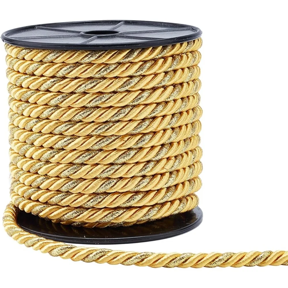 8mm Twist Cords 20 Yards Twine Cord Rope Solid Braided Silk Rope Decorative Twisted Satin Rope Nylon Trim Thread String