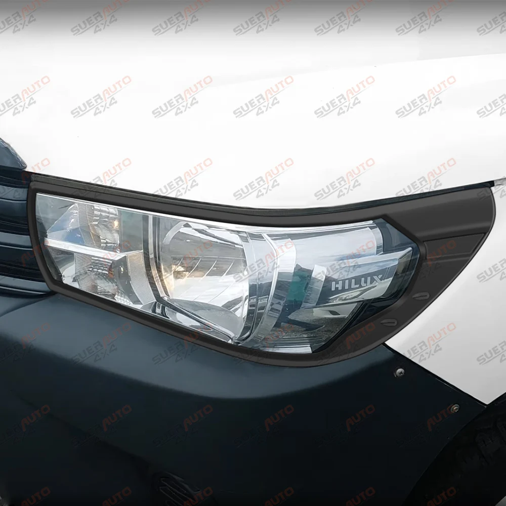 Matte Black Headlight Cover Trim for Toyota Hilux REVO Invincible Invincible X 2015-2018 Front Lamp Cover Car Accessories - view 4