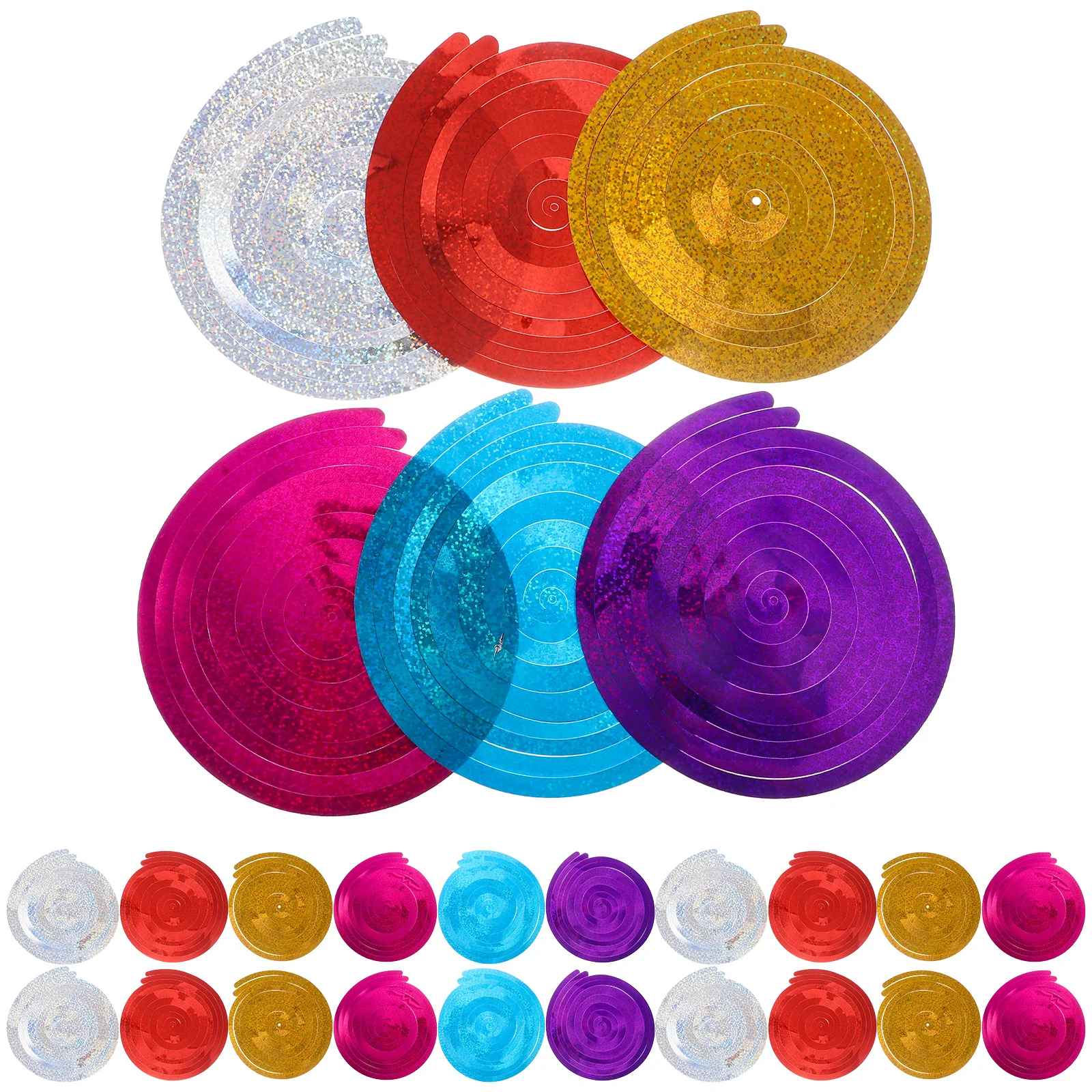 

5Sets Multi Color Holographic Hanging Swirl Decorations Festive Spiral Ceiling Party Decoration for Christmas New Year Disco Bar