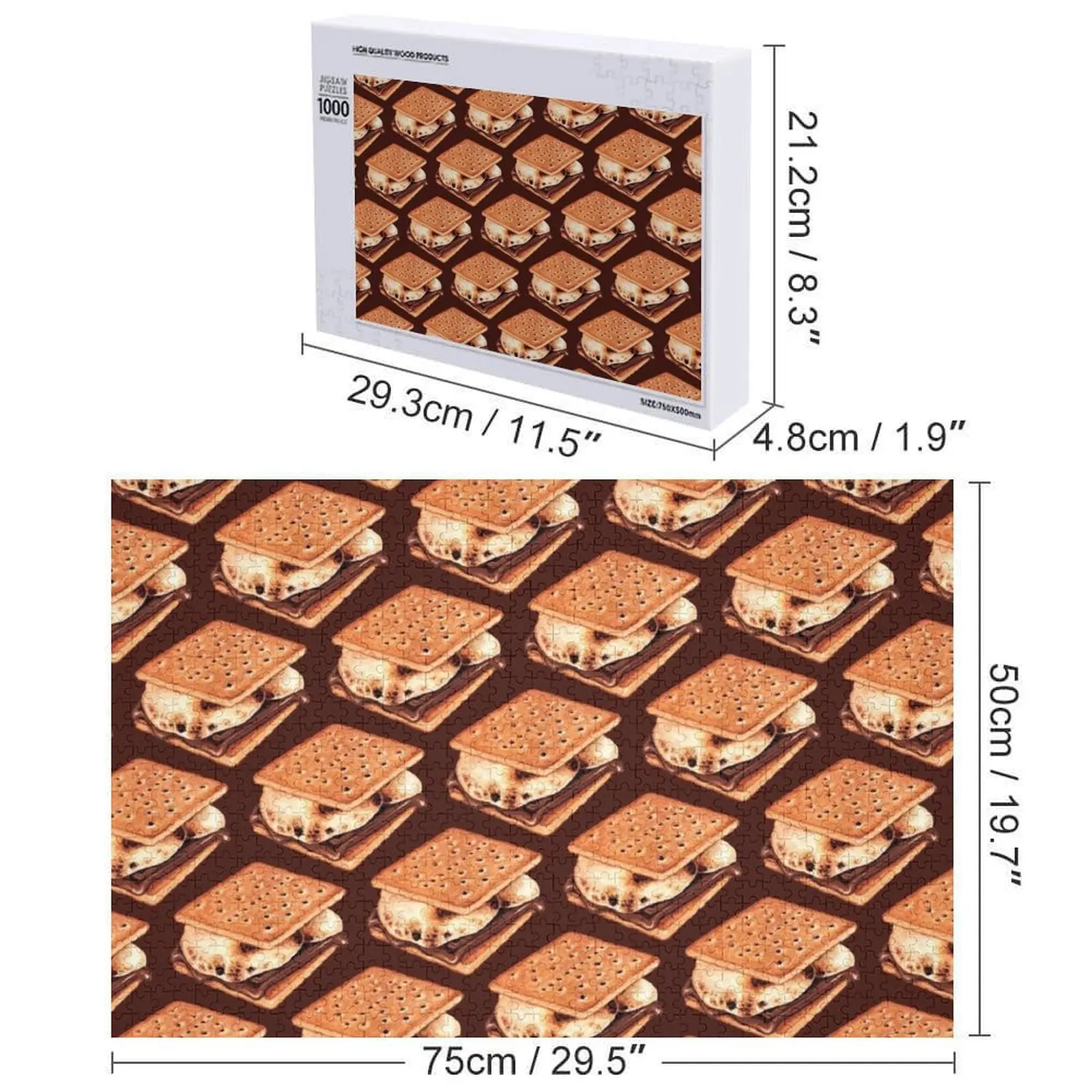 S'mores Pattern - Brown Jigsaw Puzzle Photo Personalized Gifts Toys For Children Puzzle