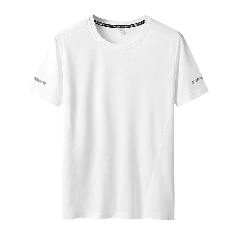 Camiseta extragrande de manga curta masculina, gola redonda, secagem rápida, tamanho grande 9XL, plus size