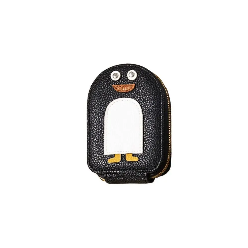 

Cartoon Penguins Card Holder Simple 11 Card Slots Short ID Credit Card Holder Multi-position Card Case Leather Wallet Outdoor