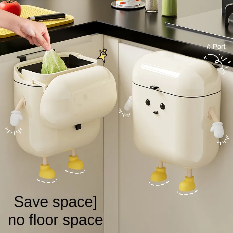 9L/12L DIY Compost Bin Kitchen for Countertop or Under Sink, Hanging Small Trash Can with Lid, Garbage Can for Cabinet Door