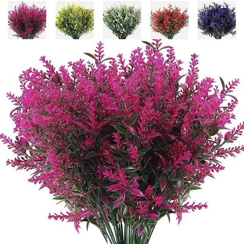 Artificial Flower Plastic Lavender Fake Plant Wedding Home Garden Decoration Bridal Bouquet Photography Props Household Products