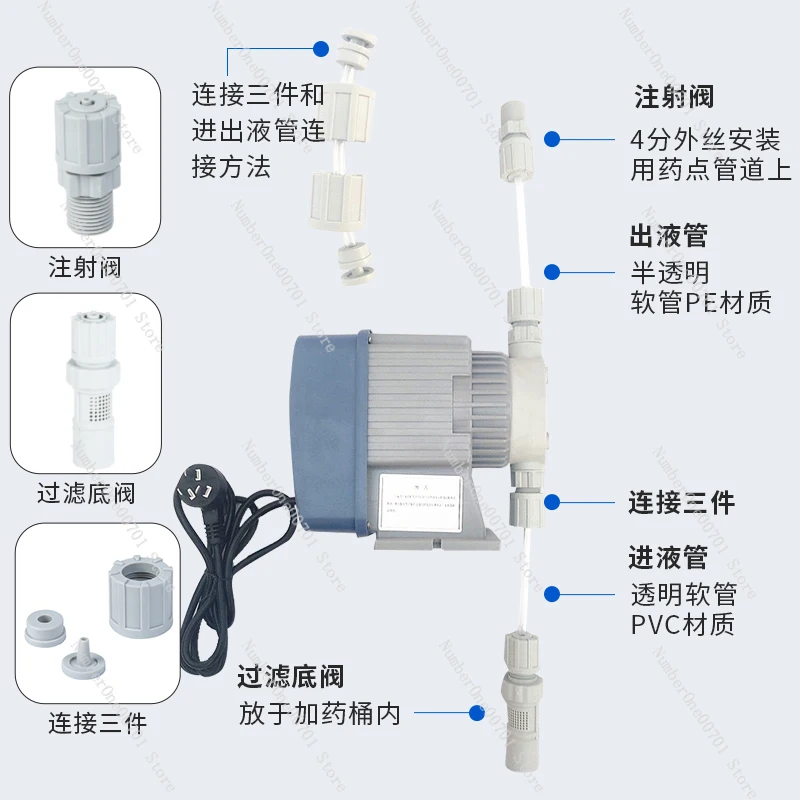 Electromagnetic diaphragm metering  Dosing metering pump Chlorine dioxide dosing pump Water treatment dosing pump