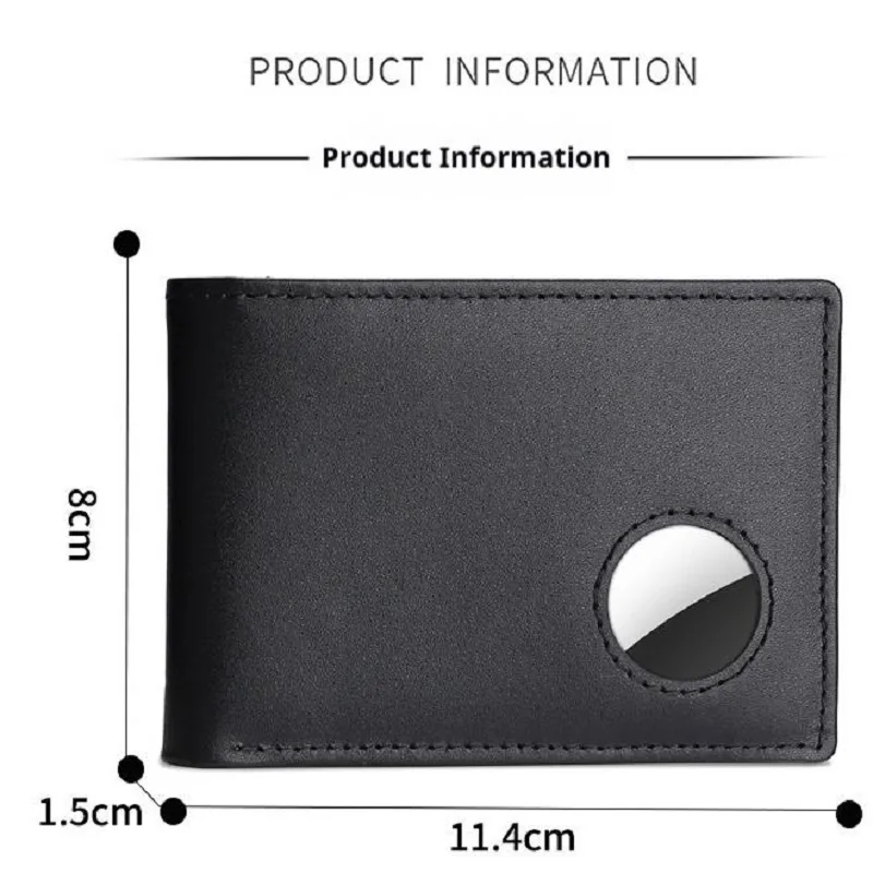 AirTag Wallet for Men Genuine Leather Bifold Wallets with AirTag Holder Classic RFID Slim Front Pocket Men Card Holder Purse