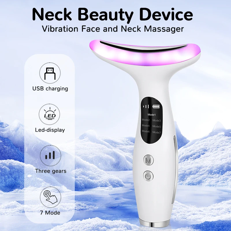 2026 New Design Customizable 7 in 1 Multifunctional Face Neck Beauty Device Facial Lifting Massager Skin Care Tool