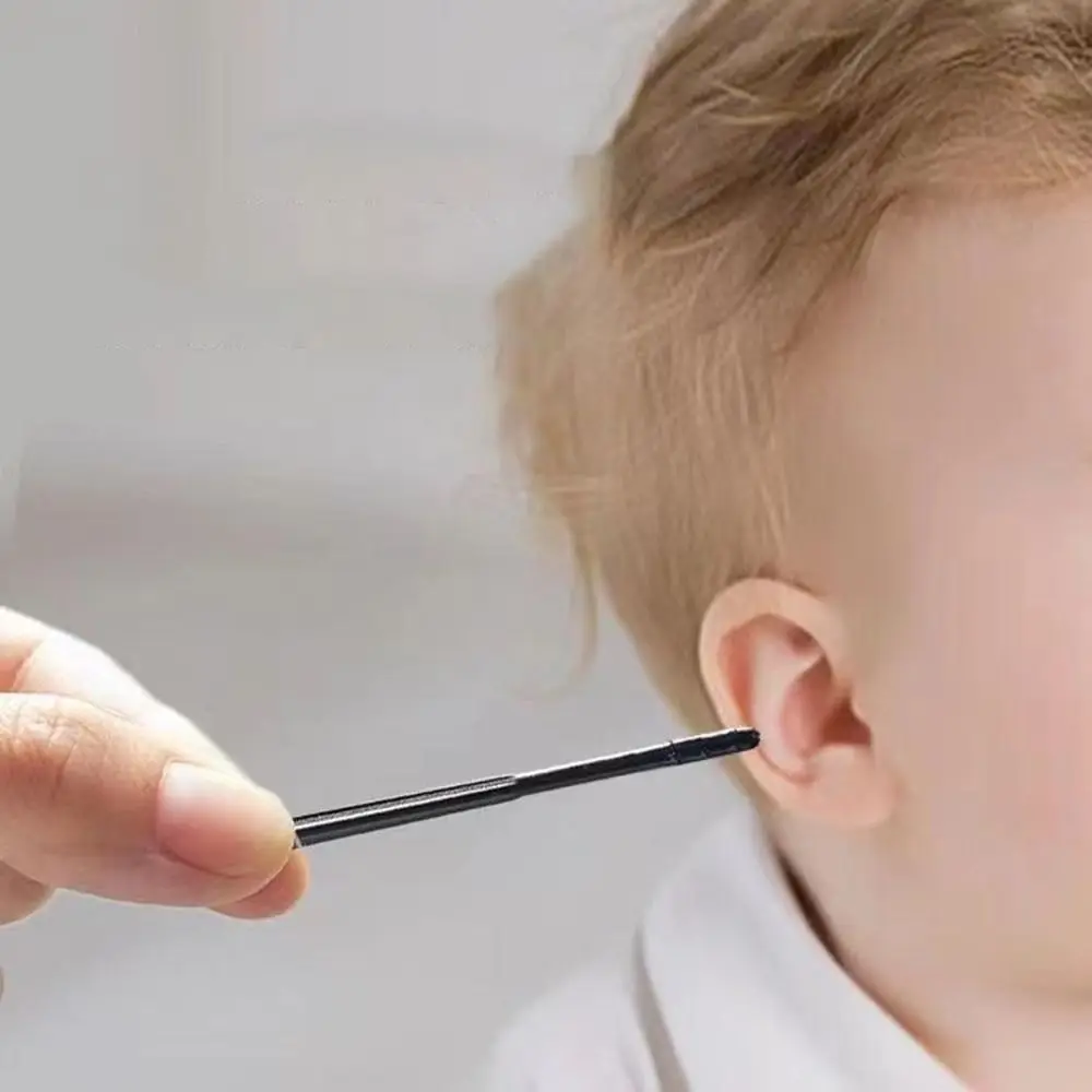 20/40/60/100 Uds. Palos limpiadores de oídos desechables rotación de 360 grados cuchara para recoger orejas suaves hisopos de algodón autoadhesivos para orejas